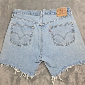 levis 501 cut off shorts Vintage Button Fly mens 36 90's Y2K‎ Thrashed